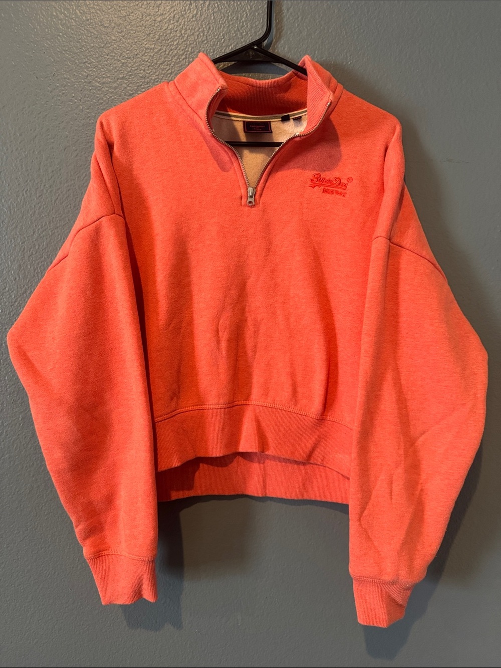Superdry Coral Quarter-Zip Pullover Sweater